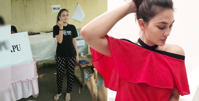 Saat Nyoblos Dandanan Luna Maya Bikin Netizen Heboh