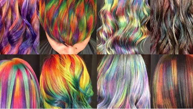 Rambut Pelangi dengan Efek Hologram Memukau