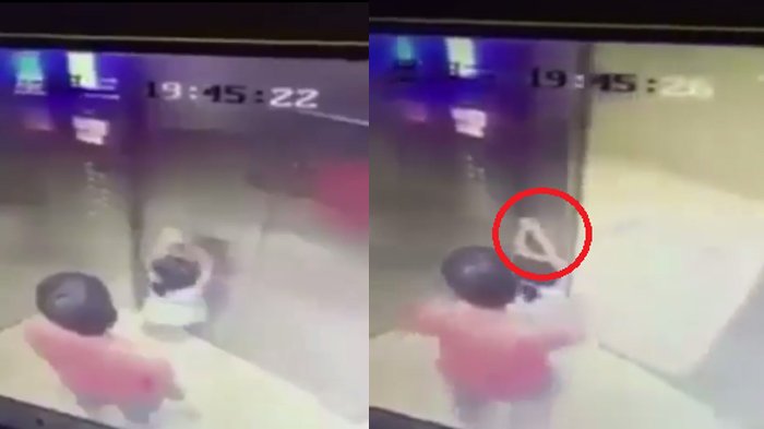 HATI HATI MAIN DI PINTU LIFT ANAK INI MENGALAMI HAL MENGERIKAN