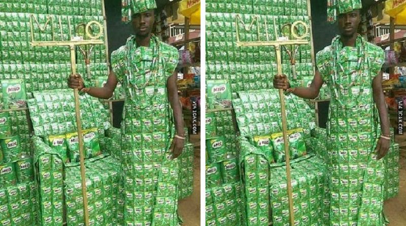 KREATIF, BUNGKUS MILO DIJADIKAN JUBAH KERAJAAN