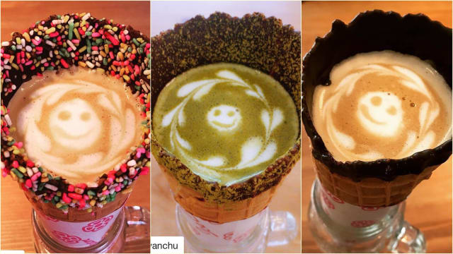 Kafe Ini Tawarkan Sensasi Minum Kopi di Atas Cone Es Krim