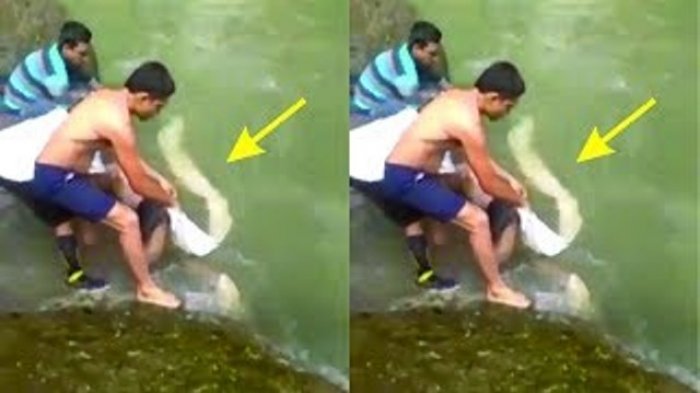 VIRAL, VIDEO PROSES EVAKUASI KORBAN TENGGELAM HANYA MENGGUNAKAN ALAT PANCING DAN KAIN KAFAN SAJA