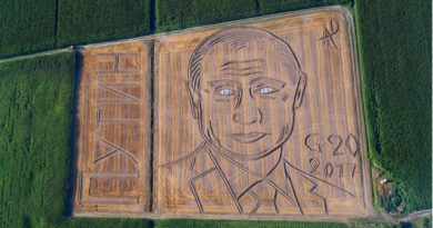 Wajah Lukisan Raksasa Putin di Persawahan Italia