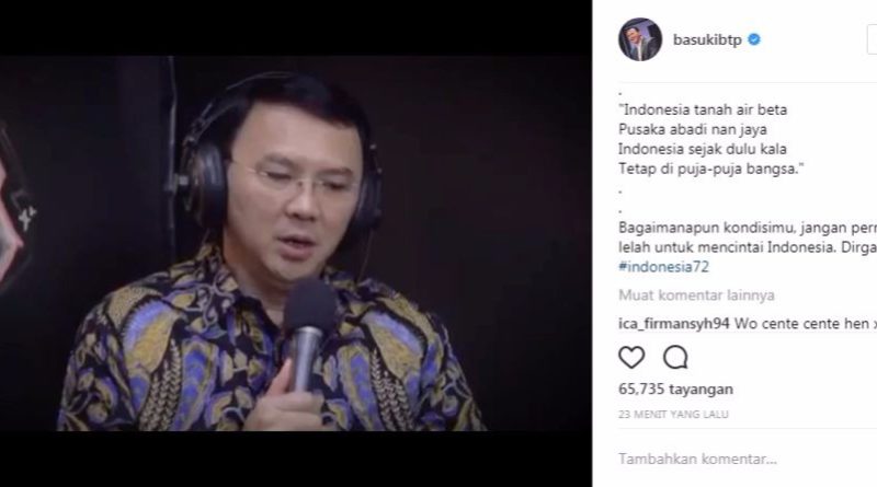 Ahok Posting Ini Ribuan Netizen Terharu di HUT RI ke-72