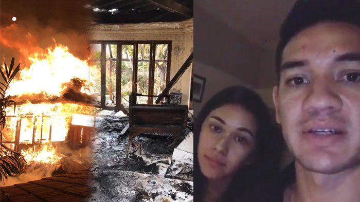 Kondisi Rumah Andre White dan Nana Mirdad Yang Terbakar
