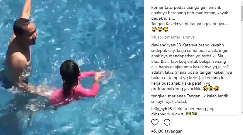 Video Ayah Rojak Saat Ngajar Bilqis Berenang Jadi Viral