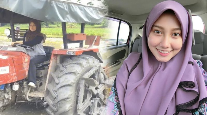 Wanita Cantik Ini Dihujat Soal Bajak Sawah Pakai Traktor