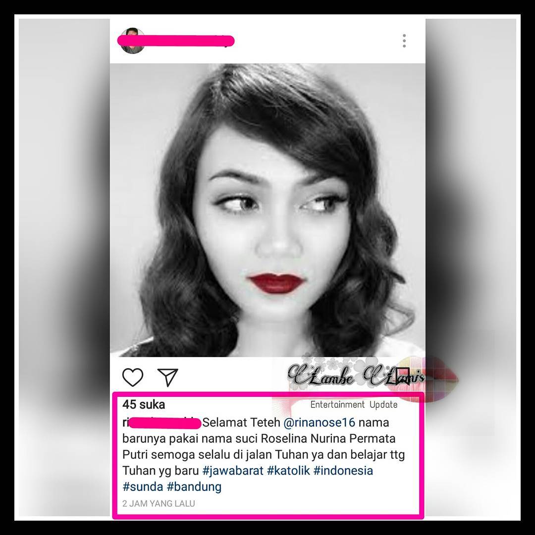 Rina Nose Berikan Klarifikasi Soal Isu Pindah Agama