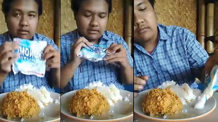 Siaran Live FB Pria Sunda Ini Makan Ayam Campur Sabun Colek