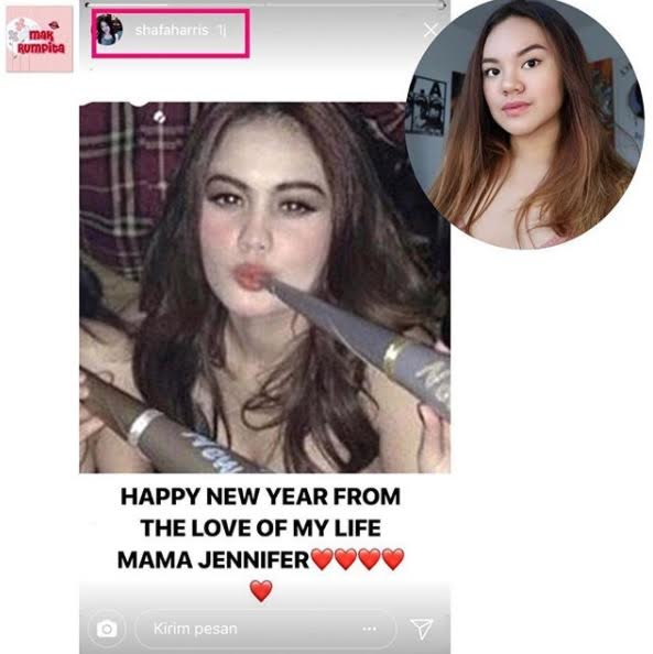 Shafa Harris Unggah Foto Jennifer Dunn Saat Rayakan Pesta Tahun Baru