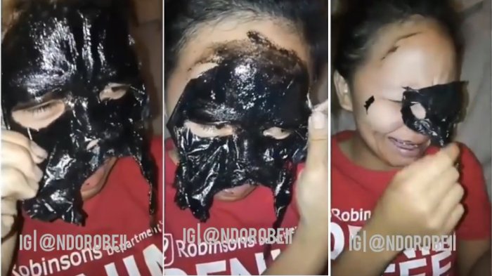 Pakai Masker Hitam Susah Dilepas Ekspresinya Bikin Ngakak!