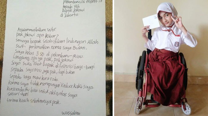 Bulan Yang Minta Kursi Roda Pada Jokowi Akhirnya Dapat Hadiahnya