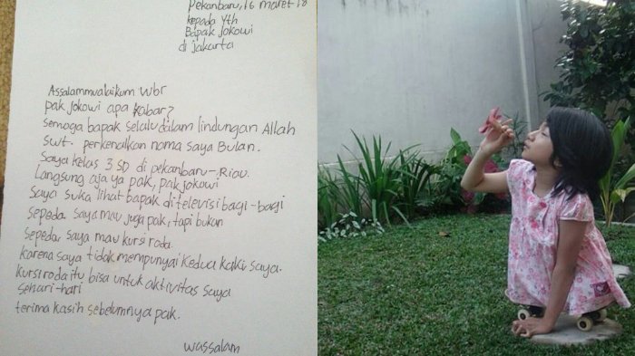 Gadis Tanpa Kaki Ini Kirim Surat dan Minta Hadiah Pada Jokowi