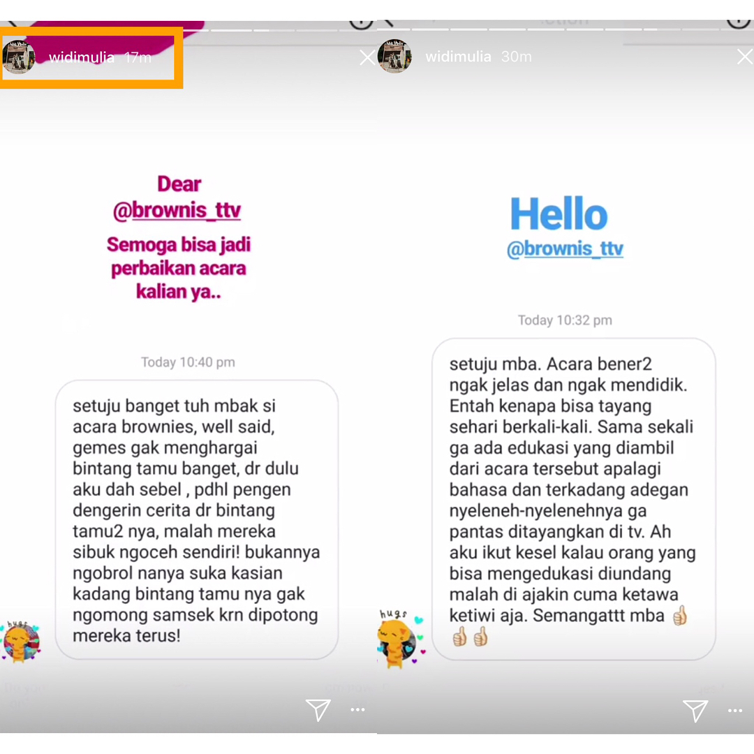 Widi Mulia Ungkap Kekecewaannya Saat Diundang ke Acara Brownis