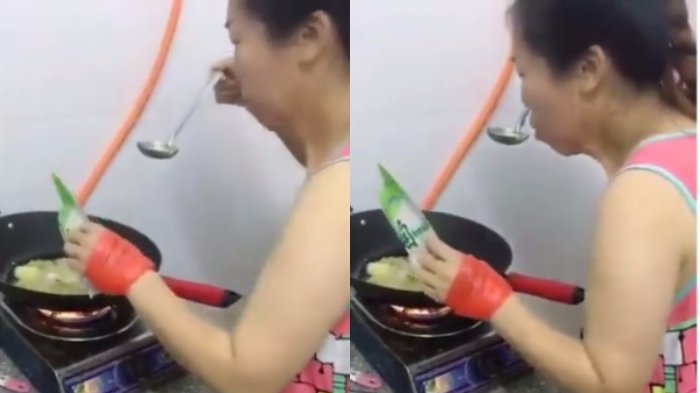 Aksi Ibu Ini Saat Mencicipi Masakannya Bikin Ngakak