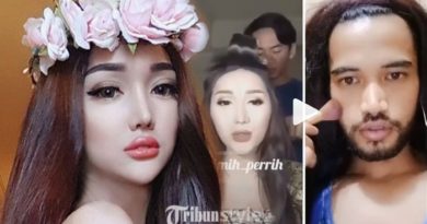 Kocak Abis, Pria Brewok Tebal Tirukan Lucinta Luna Make Up
