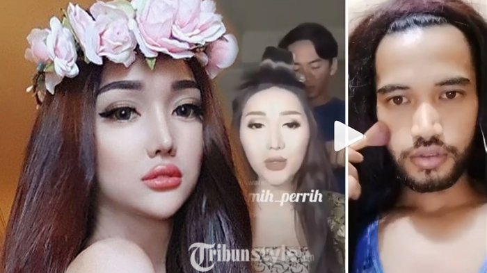 Kocak Abis, Pria Brewok Tebal Tirukan Lucinta Luna Make Up