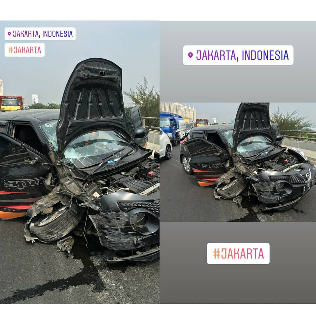 Anisa Bahar dan Anaknya Kecelakaan, Kondisi Mobilnya Mengenaskan