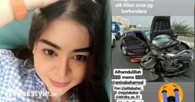 Anisa Bahar dan Anaknya Kecelakaan, Kondisi Mobilnya Mengenaskan