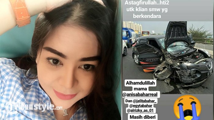 Anisa Bahar dan Anaknya Kecelakaan, Kondisi Mobilnya Mengenaskan