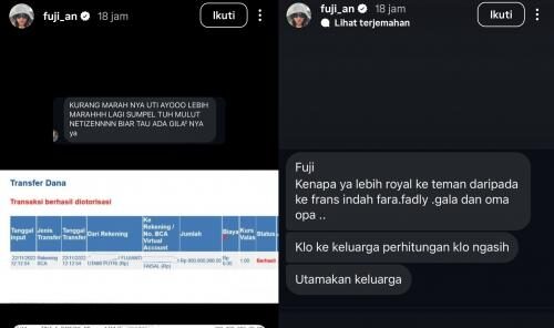 Digosipkan Pelit ke Keluarga, Fuji Langsung Post Bukti Transfer Rp1 Miliar Untuk Orangtua Digosipkan Pelit ke Keluarga, fuji Langsung Post Bukti Transfer Rp1 Miliar Untuk Orangtua