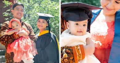 Erina Gudono Wisuda S-2 di Amerika Bersama Keluarga Kecilnya